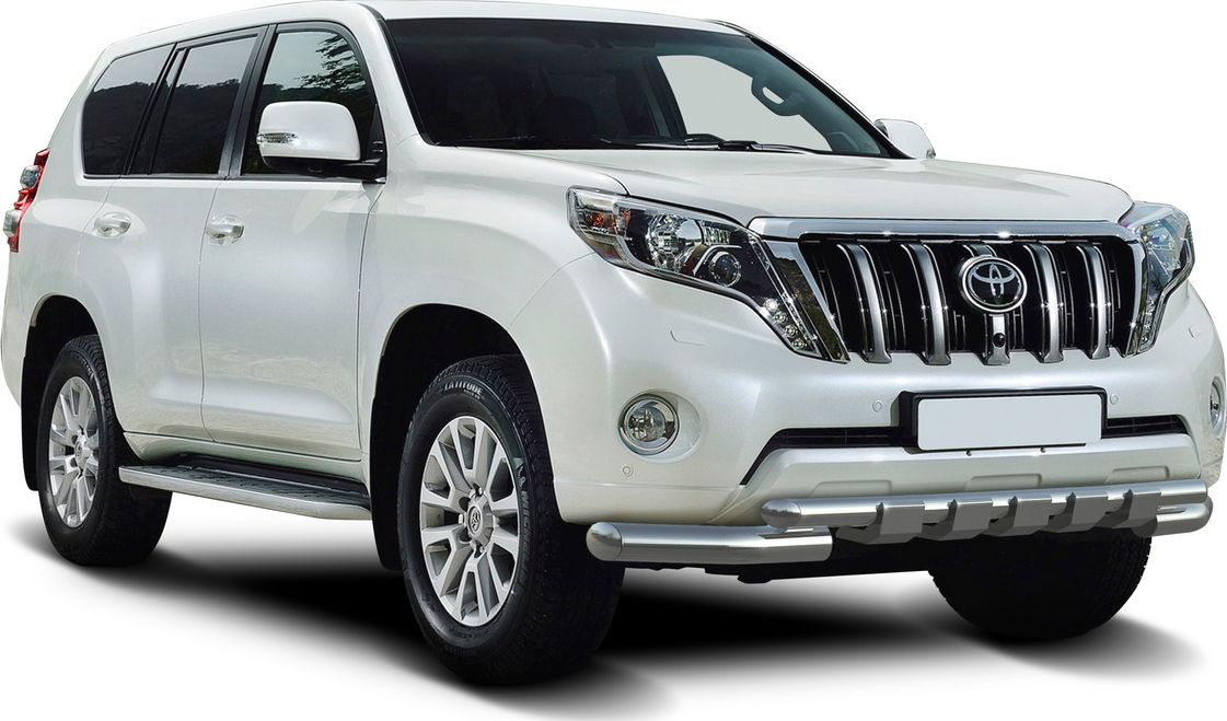 Защита Rival переднего бампера d76+d57 с профильной защитой картера для Toyota Land Cruiser Prado 150 2013-2017. Артикул R.5704.034