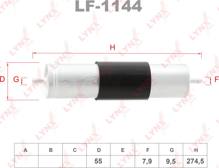 Топливный фильтр LYNXauto. Артикул LF-1144