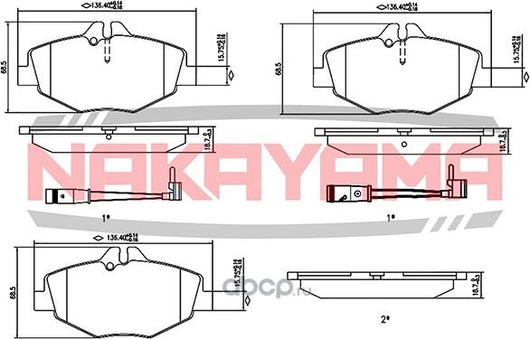 Колодки тормозные (Nakayama). Артикул HP8431NY