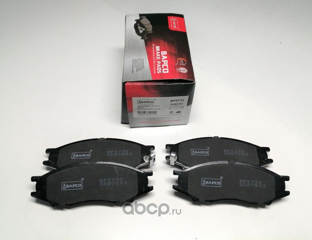 Колодки тормозные дисковые пер. NISSAN SUNNY MICRA II ALMERA II (N16) (Bapco) Bapco. Артикул BP0732