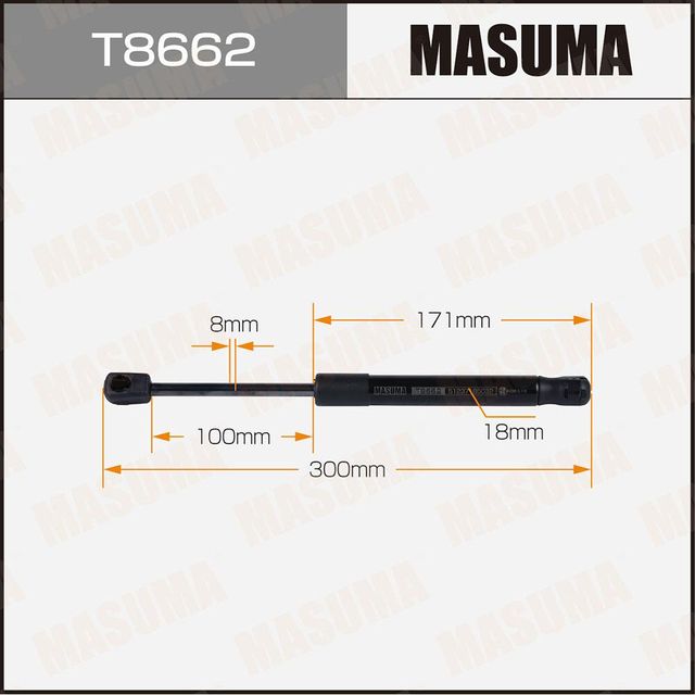 Упор газовый капота MASUMA, L=300mm (1/40). Артикул T8662