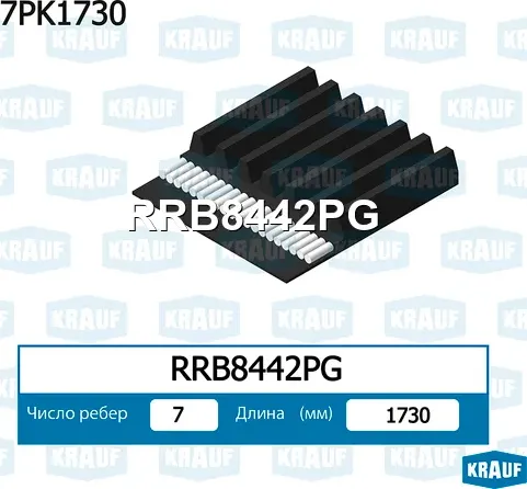 Ремень поликлиновой Krauf. Артикул RRB8442PG