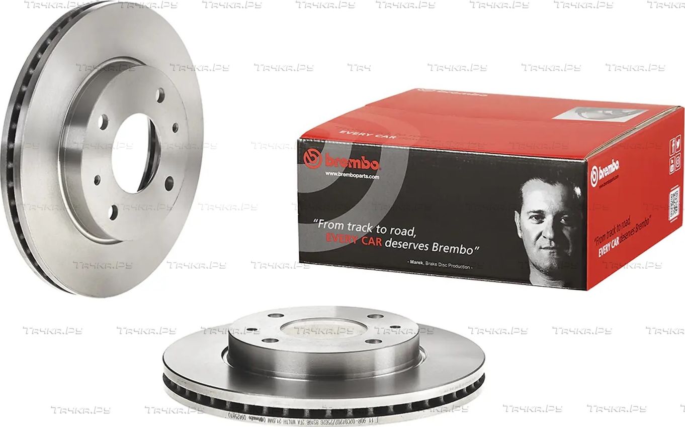 Тормозной диск Brembo PRIME LINE передний для Hyundai Sonata IV (EF) 1998-2000. Артикул 09.A258.10