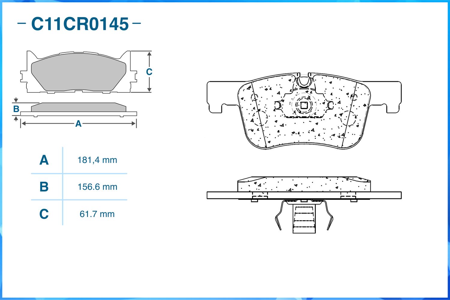Колодки тормозные передние (Low Metallic) (Cworks). Артикул C11CR0145