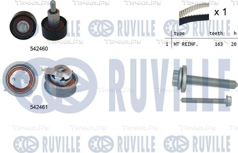 Ремень ГРМ с роликами (комплект) Ruville для Volkswagen up! I 2011-2020. Артикул 550384