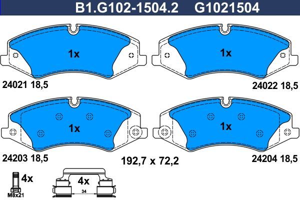 Тормозные колодки Galfer. Артикул B1.G102-1504.2