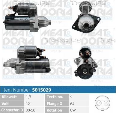 Стартер Meat & Doria для Peugeot Bipper 2010-2026. Артикул 5015029