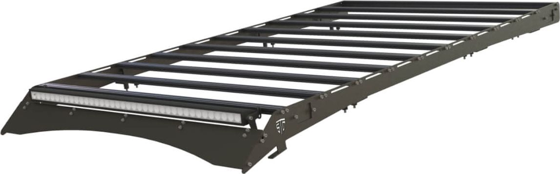 Экспедиционный багажник STC для Toyota Land Cruiser Prado 120 2002-2009 с балкой дальнего, рабочим и задним светом. Артикул STC-TLCP120-TR-L1L2L3