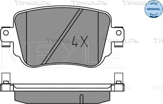 Тормозные колодки Meyle Original задние для Audi S1 I (8X) 2014-2018. Артикул 025 251 0917