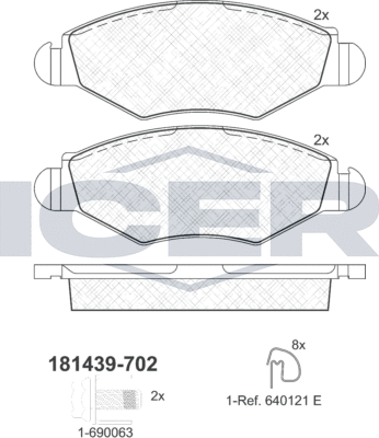 Тормозные колодки Icer. Артикул 181439-702