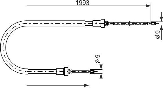 Трос ручника (тросик ручного тормоза) Bosch. Артикул 1 987 482 233