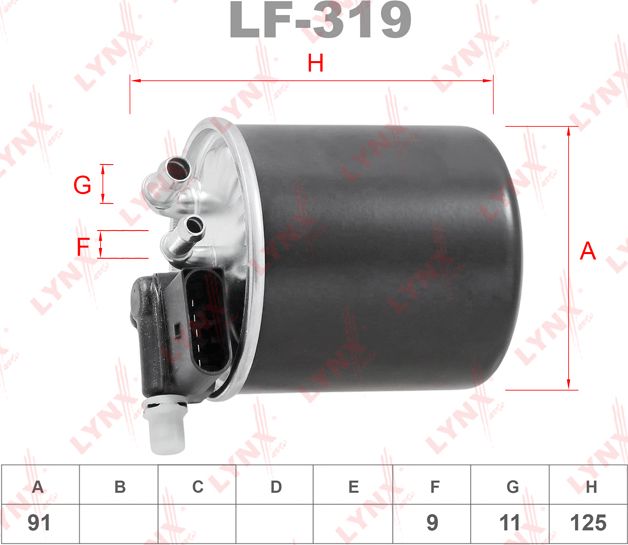 Топливный фильтр LYNXauto. Артикул LF-319
