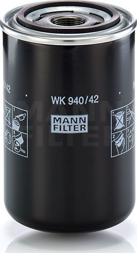 Топливный фильтр Mann-Filter для Scania R 2004-2015. Артикул WK 940/42