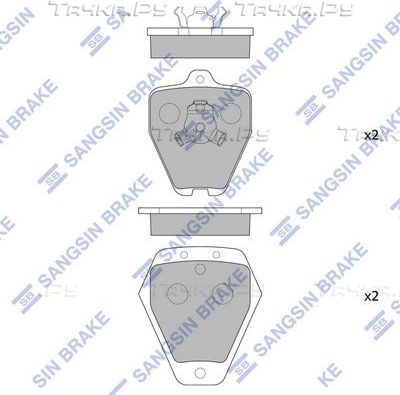 Тормозные колодки Sangsin Hi-Q передние для Audi A8 I (D2) 1994-2002. Артикул SP4048