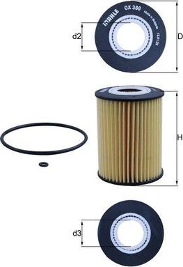 Масляный фильтр Mahle-Knecht для Jeep Commander XK, XH 2006-2010. Артикул OX 380D