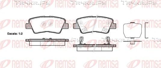 Тормозные колодки Remsa задние для Hyundai Sonata V (NF) 2005-2010. Артикул 1362.02