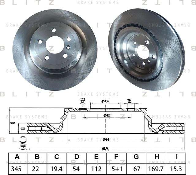 Диск тормозной (Blitz). Артикул BS0633