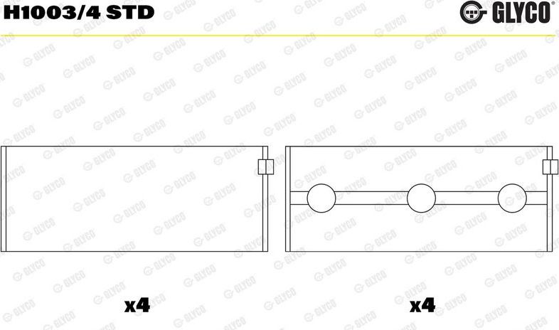 Вкладыши коренные Glyco для Mercedes-Benz E-Класс III (W211, S211) 2005-2009. Артикул H1003/4 STD