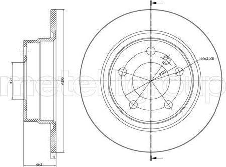 Тормозной диск Metelli. Артикул 23-1366C
