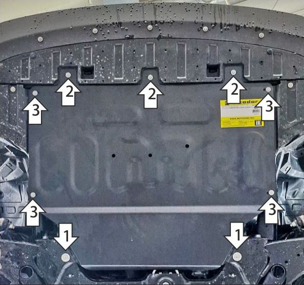 Защита Мотодор для картера и КПП Dongfeng Mage 2025-2026. Артикул 78613