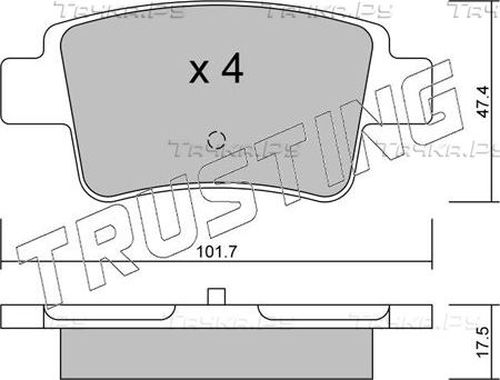Тормозные колодки Trusting задние для Fiat Grande Punto 2005-2012. Артикул 721.0