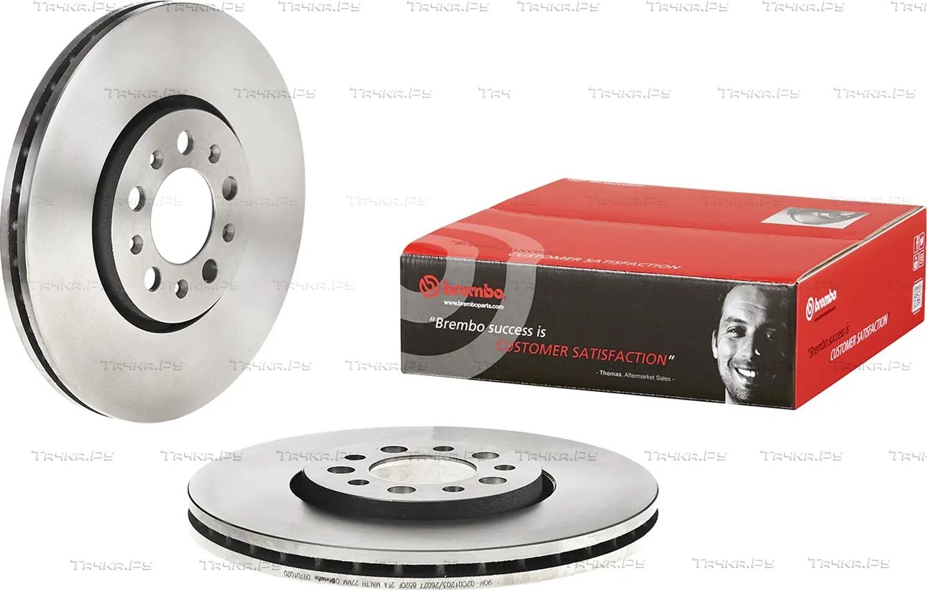 Тормозной диск Brembo PRIME LINE передний для Skoda Fabia III 2014-2026. Артикул 09.7010.20