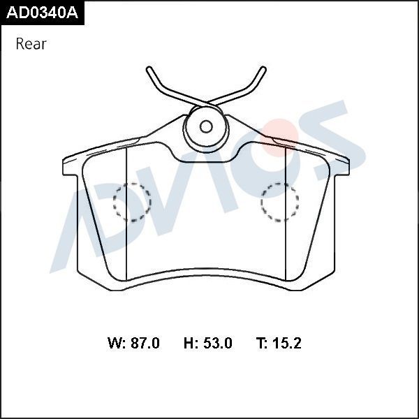 Тормозные колодки Advics задние для Renault Megane I 1997-2003. Артикул AD0340A