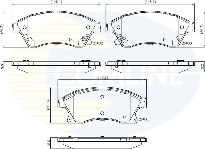 Тормозные колодки Comline Comline. Артикул CBP32038