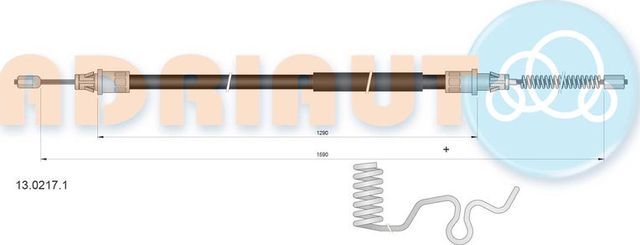 Трос ручника (тросик ручного тормоза) Adriauto задний левый для Ford Transit VI 2000-2006. Артикул 13.0217.1