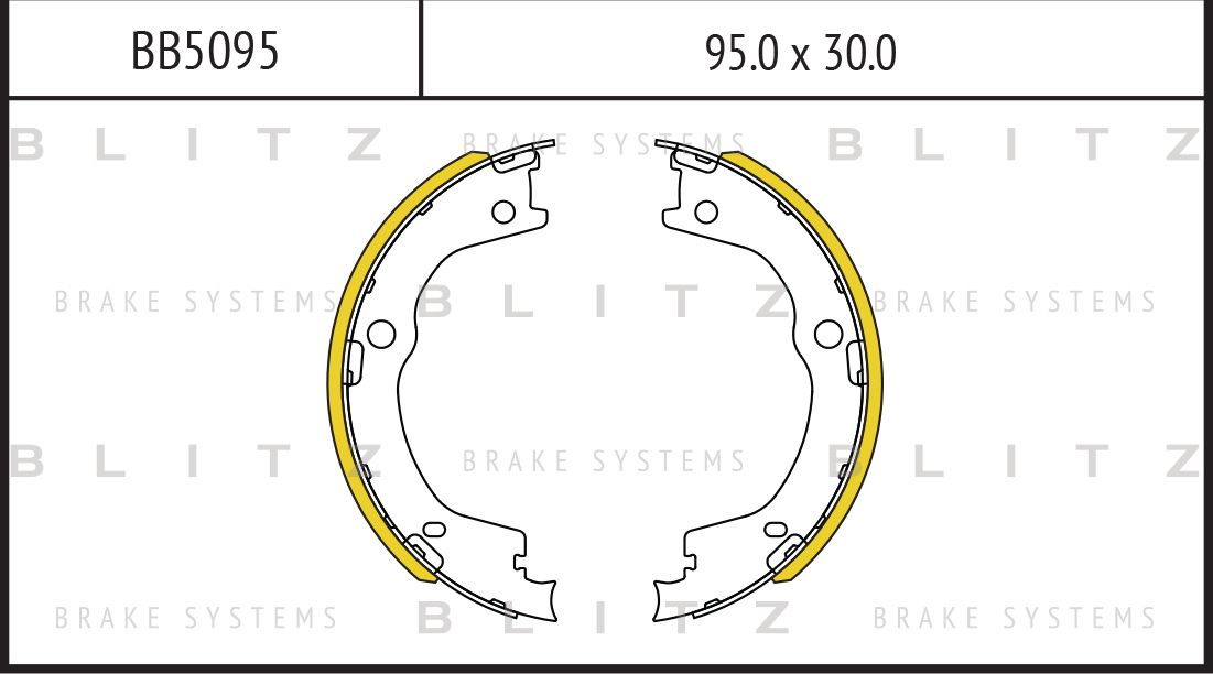 Колодки тормозные барабанные (Blitz). Артикул BB5095