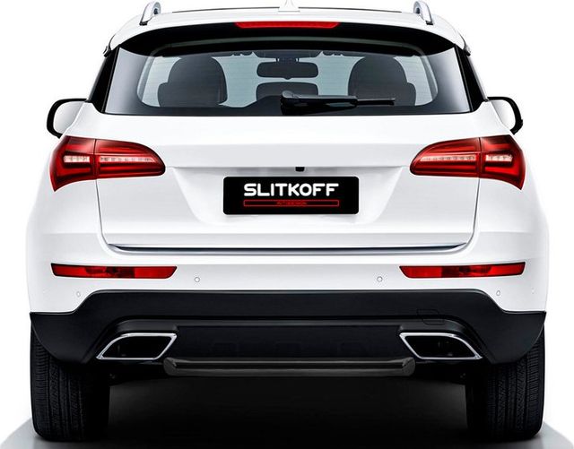 Защита Slitkoff заднего бампера d57 короткая для Zotye Coupa 2018-2026 Черная. Артикул ZOTCOP-008B