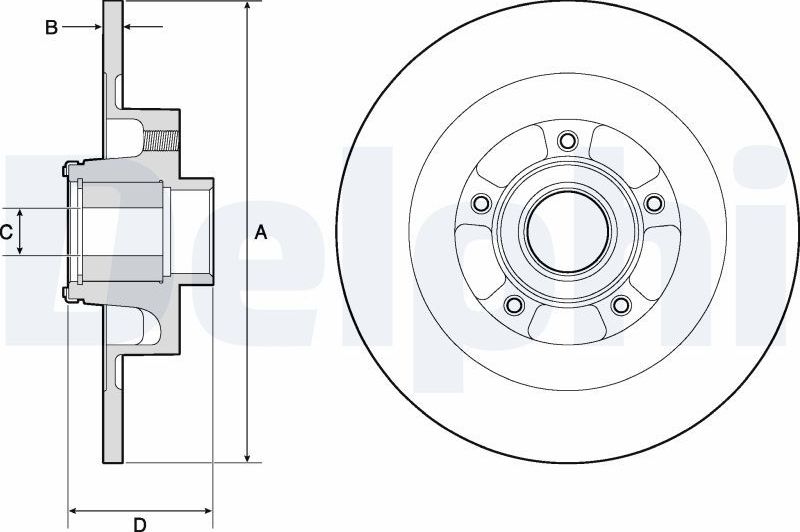 Тормозной диск Delphi. Артикул BG9134RS
