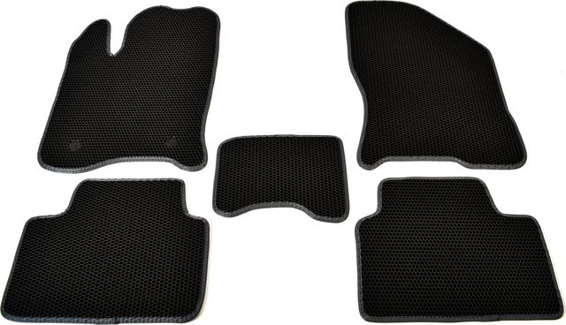 Коврики ТриАВС EVA для салона Lada Vesta седан, универсал, SW Cross 2015-2026 Черные, серый кант. Артикул TAS2D-1742.01.04