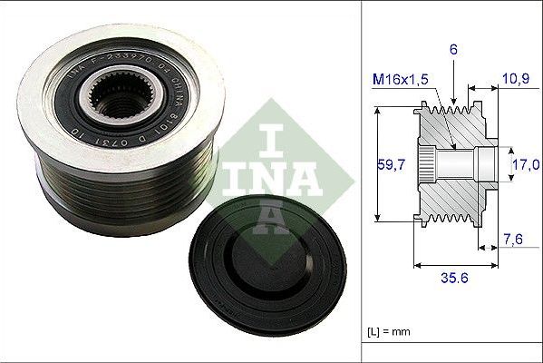Муфта генератора обгонная Ina. Артикул 535 0046 10