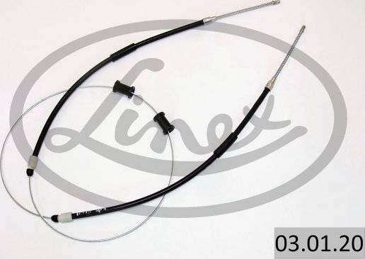 Трос ручника (тросик ручного тормоза) Linex. Артикул 03.01.20