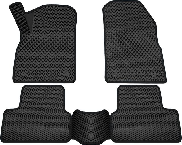 Коврики Rezkon 3D EVA ромб резиновые для салона Opel Astra J 2009-2016 Черный кант. Артикул 9226010101