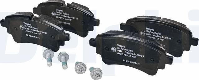 Тормозные колодки Delphi (Low-Metallic). Артикул LP3670