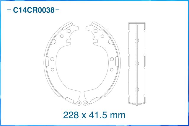 Колодки тормозные задние барабанные (Cworks). Артикул C14CR0038