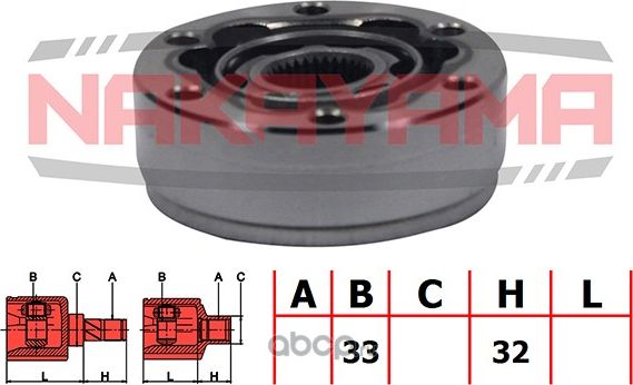 ШРУС NAKAYAMA NJ7007NY. Артикул NJ7007NY