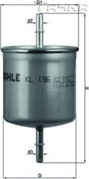 Топливный фильтр Mahle для Volvo S80 I 1998-2008. Артикул KL 196