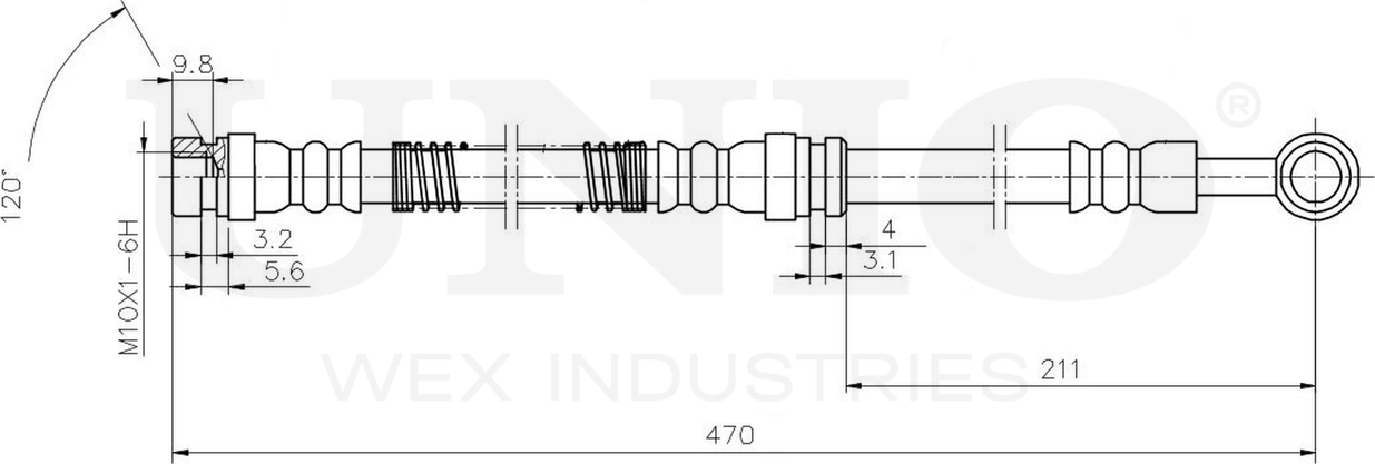 Шланг тормозной (Unio). Артикул BRH-10035