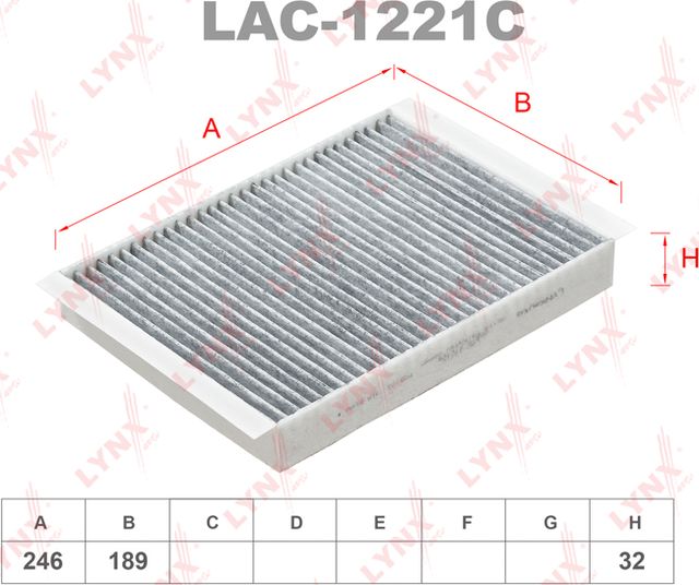 Салонный фильтр LYNXauto для Mercedes-Benz GLE Coupe I (C292) 2015-2019. Артикул LAC-1221C