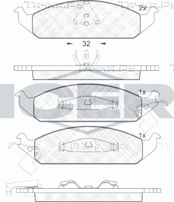 Тормозные колодки Icer для Chrysler Stratus 1995-2001. Артикул 181339