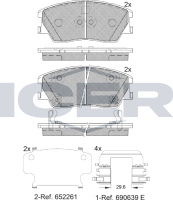 Тормозные колодки Icer. Артикул 182402