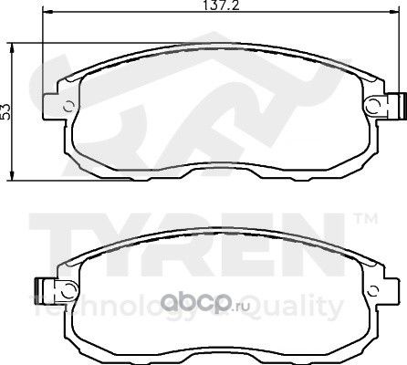 Дисковые тормозные колодки (Tyren). Артикул TYR1212241