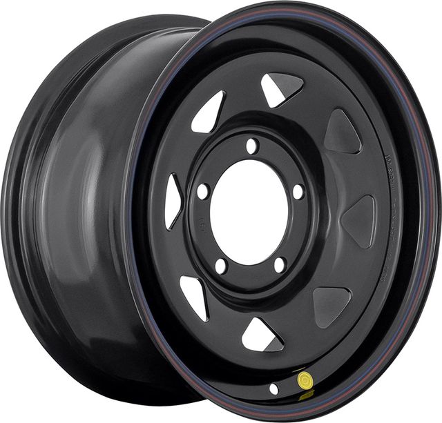 Колёсный диск OFF-ROAD Wheels усиленный стальной черный 5x139,7 7xR16 ET+30 для УАЗ Patriot 2005-2025 (треугольник мелкий). Артикул 1670-53910BL+30A17X