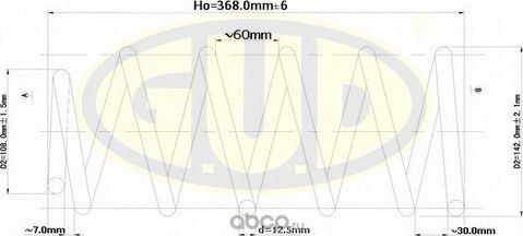 Пружина подвески G.U.D. передняя для Daewoo Kalos 2002-2007. Артикул GCS017710