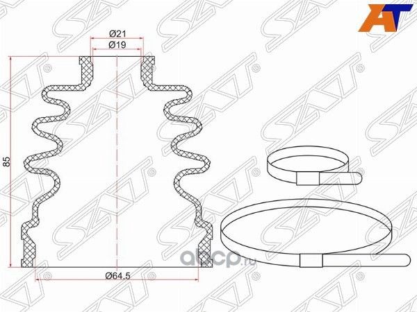 Пыльник шруса наружный TOYOTA PLATZ 99-05/VITZ 99-05/YARIS 99-02/SUZUKI SWIFT 1.3 89-(2 хомута. рези SAT C1138. Артикул C1138