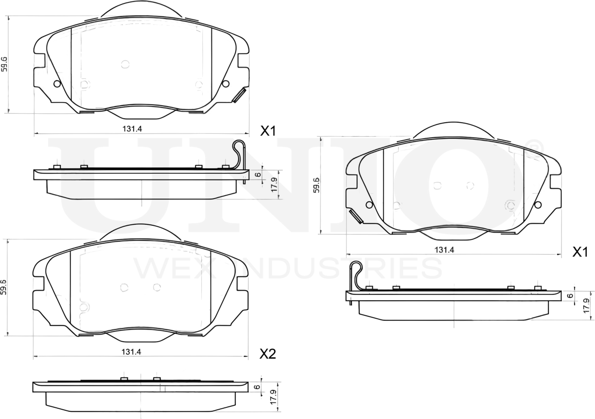 Колодки тормозные дисковые, комплект (Unio). Артикул BRP-20311