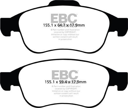 Тормозные колодки EBC Brakes передние для Renault Fluence I 2010-2017. Артикул DP22023